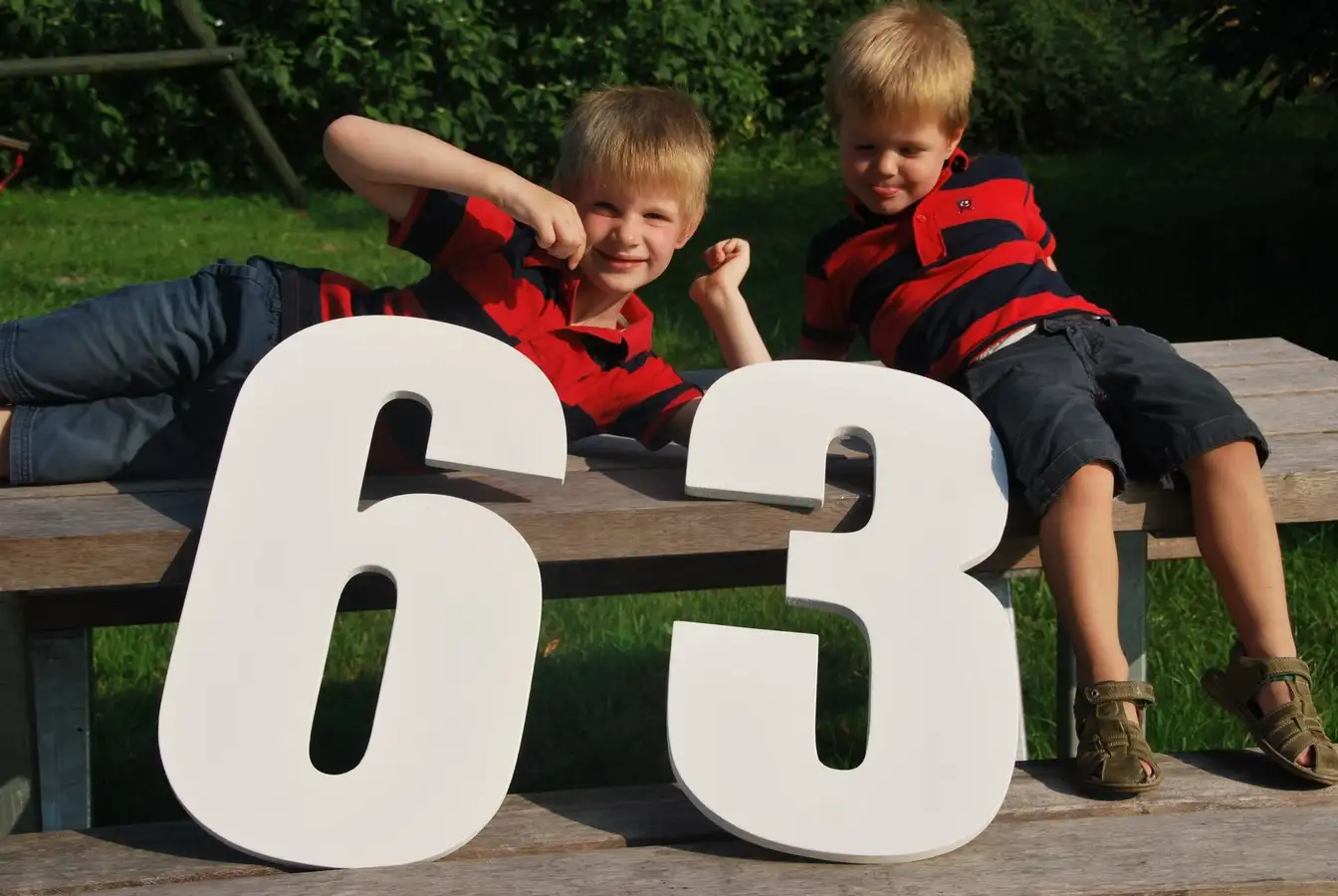 cijfers in MDF van 60cm hoog. bedoeld om bij een fotoschoot te gebruiken